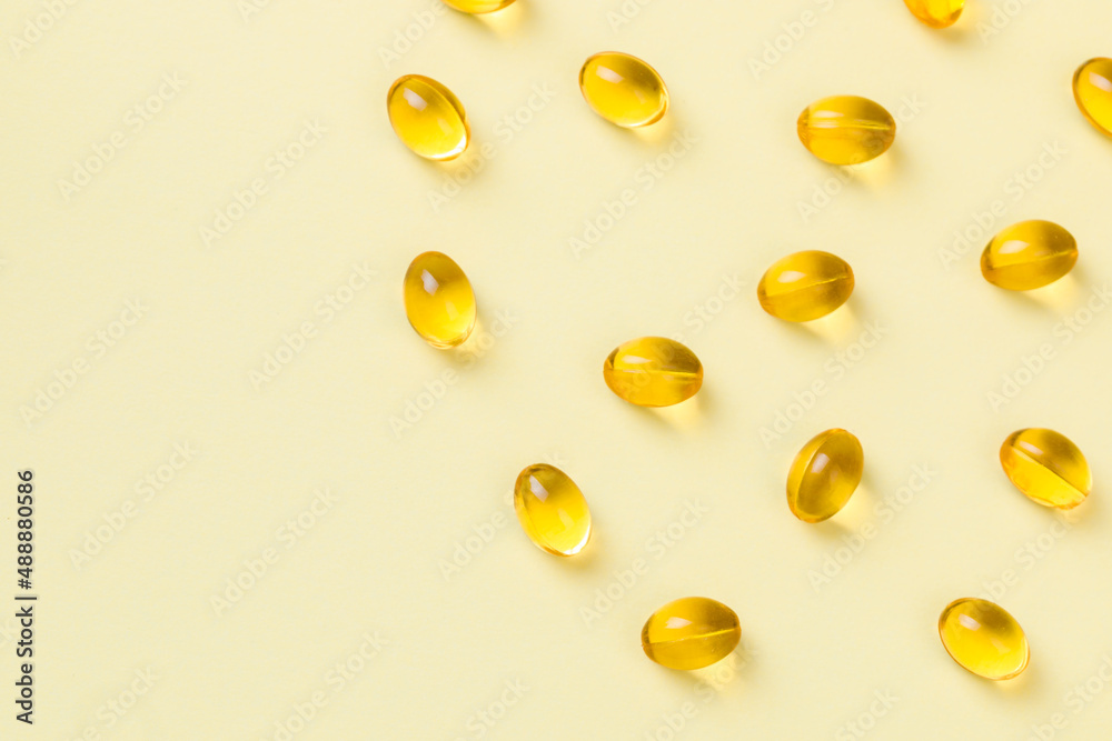 Φωτογραφία Close up of  oil filled capsules suitable for: fish oil, omega 3, omega 6, omega