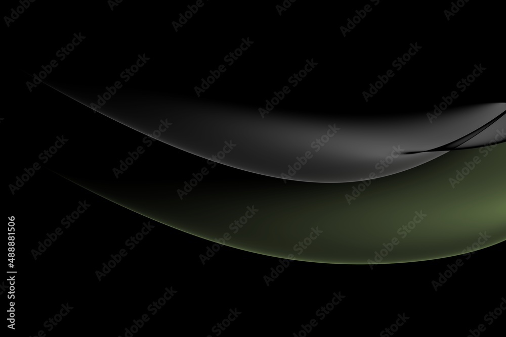 Obraz premium Abstract illustration of the parallel propagation of waves of two color spectra in a dark background