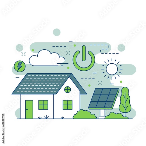 Green energy concept website illustration design 3
