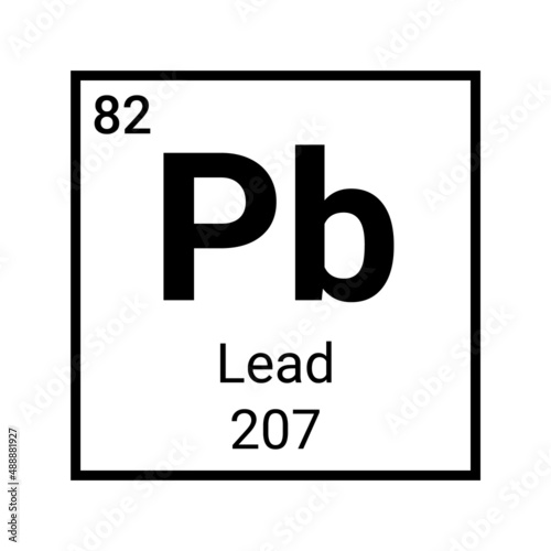 Lead periodic element chemical icon formula. Lead symbol mendeleev table element