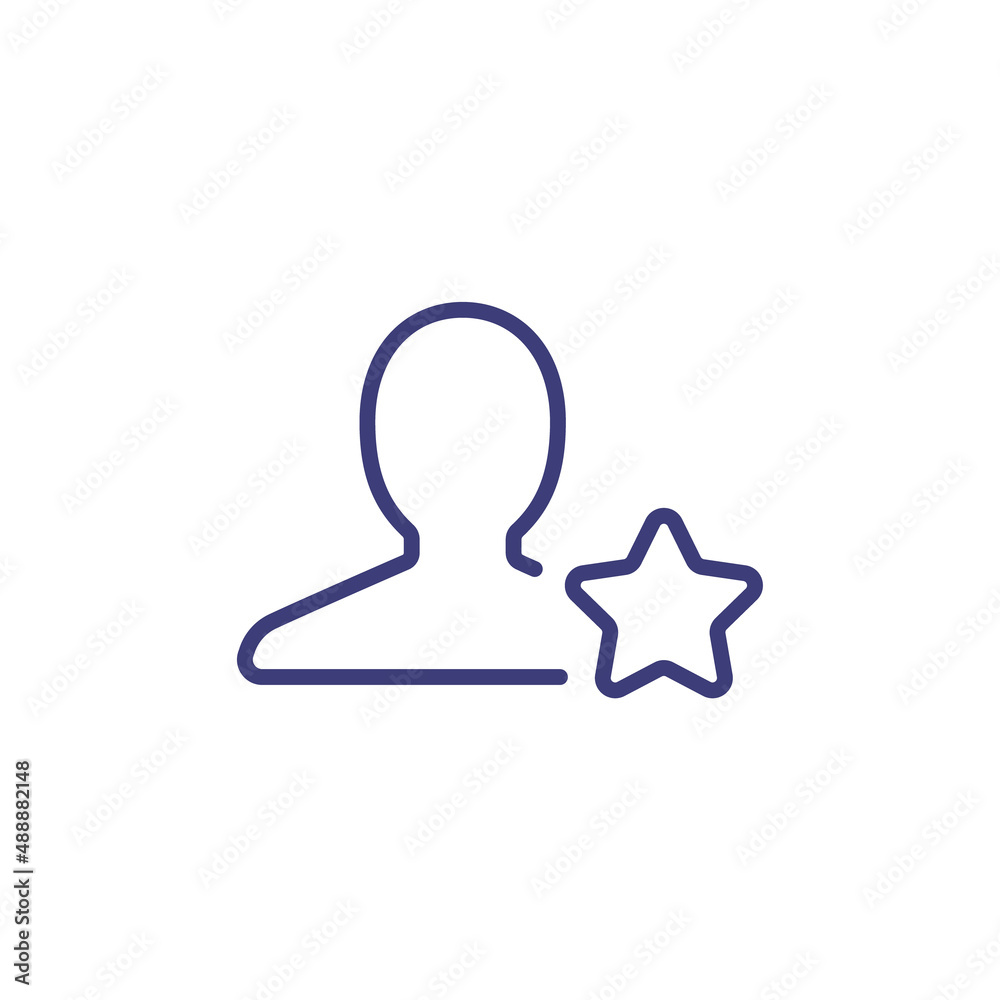 Employee favorite star personal line icon. Profile employee best join member Employee favorite star personal line icon. Profile employee best join member