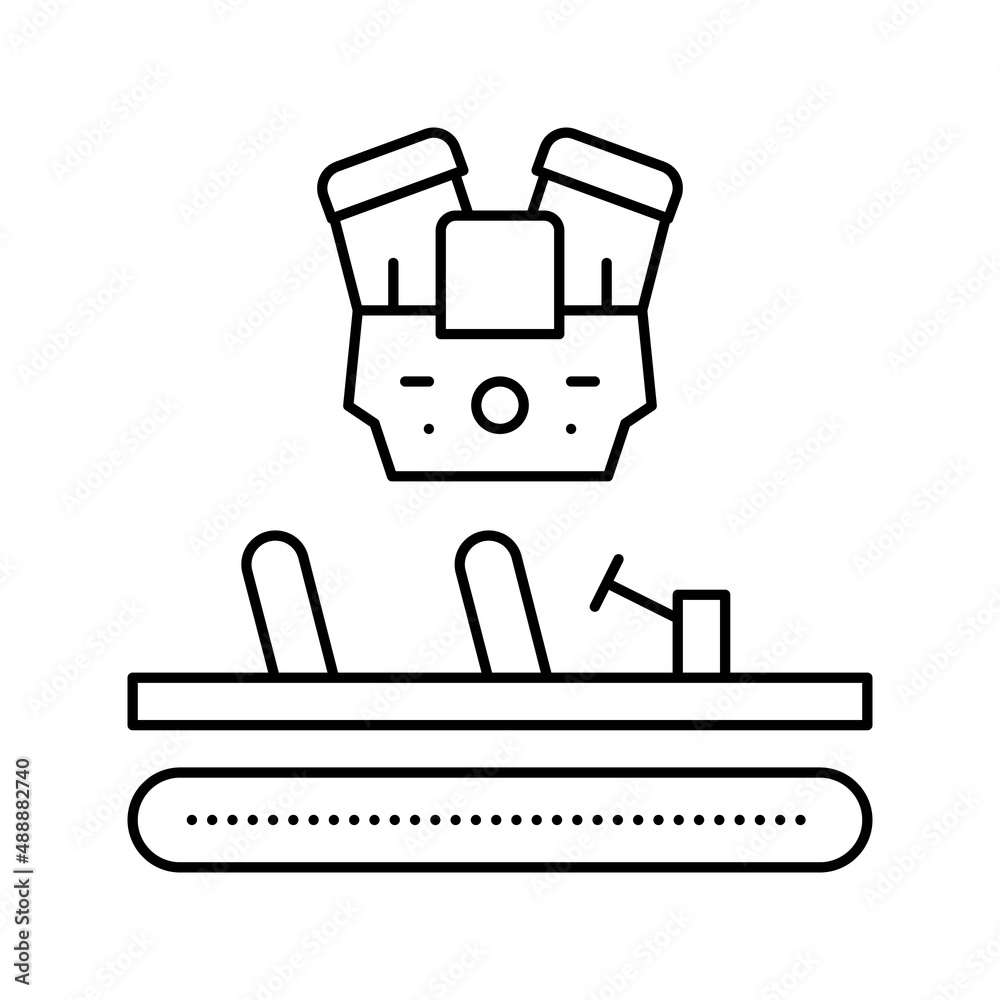 engine installing car line icon vector illustration engine installing car line icon vector illustration