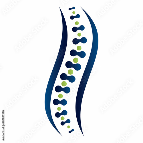 Chiropractic Logo Design Vector illustration.  Spine care logo.