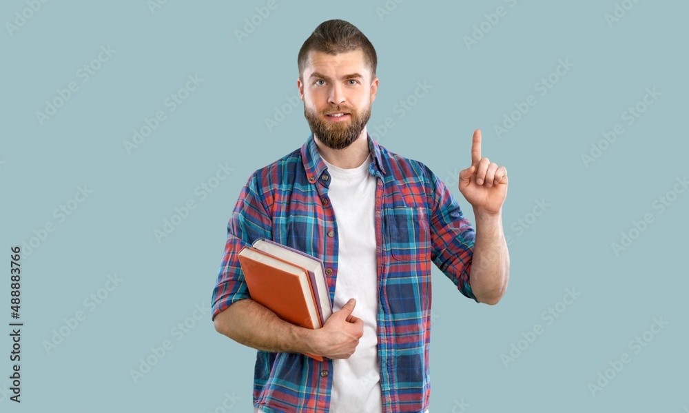Smart college student about to write an essay or homework Smart college student about to write an essay or homework