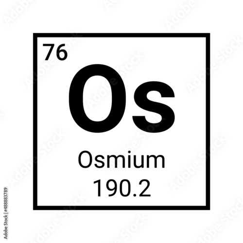 Osmium chemical periodic element icon. Chemistry osmium laboratory science vector sign