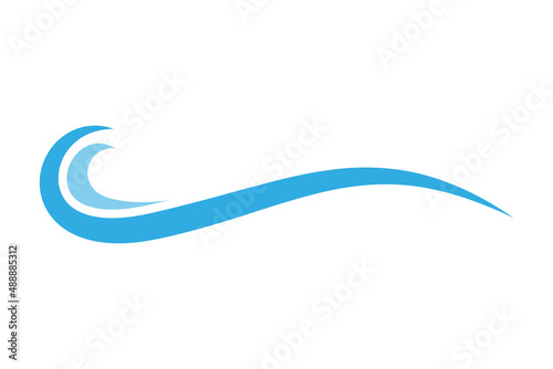 abstract wave logo vector blue color