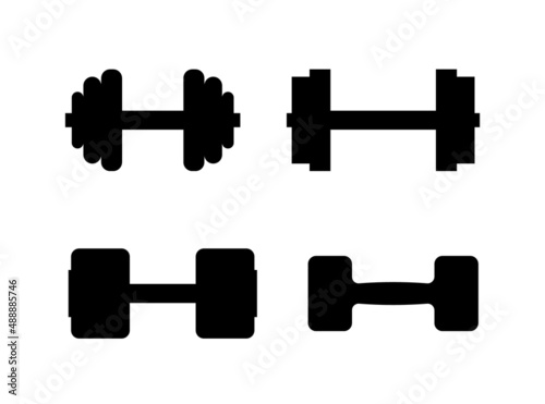 Dumbbell vector icon logo silhouette gym heavy athletic shape. Web icon gym dumbbell simple symbol
