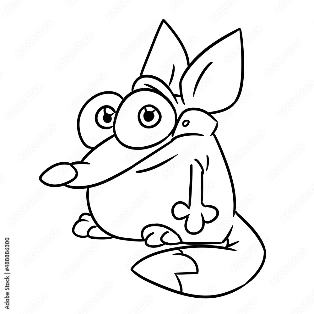 Fox character animal parody funny illustration cartoon contour coloring Fox character animal parody funny illustration cartoon contour coloring