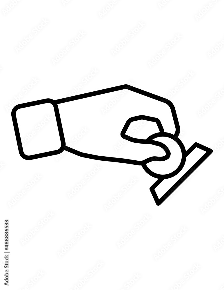 Fototapeta premium Insert Coin Flat Icon Isolated On White Background