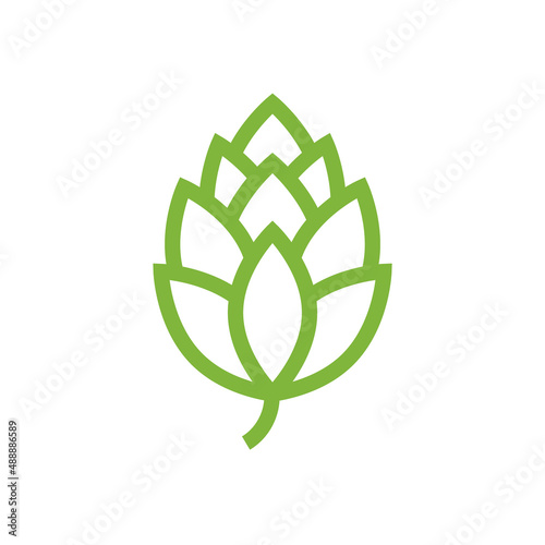 Платно Hop icon vector beer cone pine illustration leaf art bud green decoration