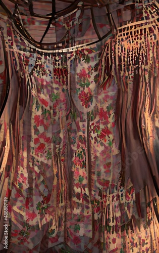 Fabric folds ethnic ornament boho folk clothes © Maya