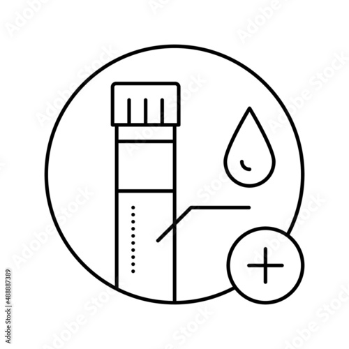 blood biopsy line icon vector illustration
