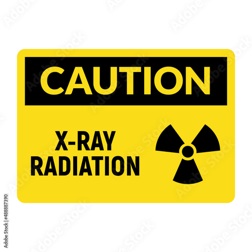 X ray warning radiation caution sign. X ray alert risk area prohibition symbol radioactivity