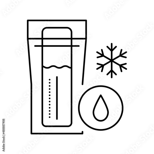 freezing milk storage line icon vector illustration