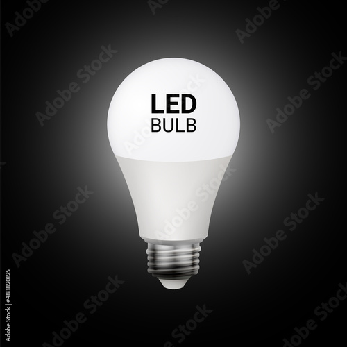 Led bulb lamp isolated vector light eco. Led lightbulb energy save white