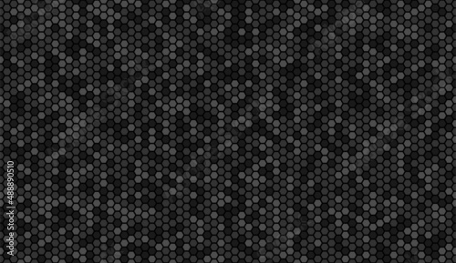 Abstract seamless hexagon background. Vector black honeycomb wallpaper.