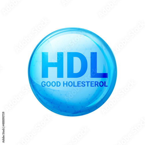 Good HDL cholesterol icon blood vessel density. Vector high cholesterol level