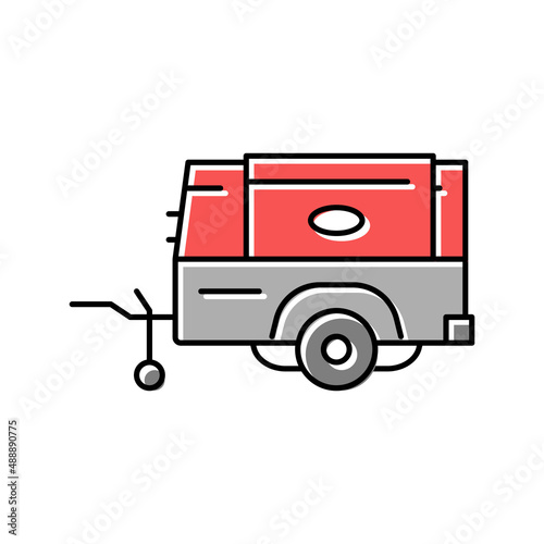 diesel air compressor color icon vector illustration