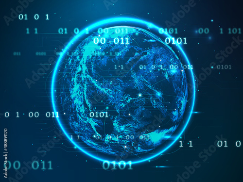 2d illustration global network digital background