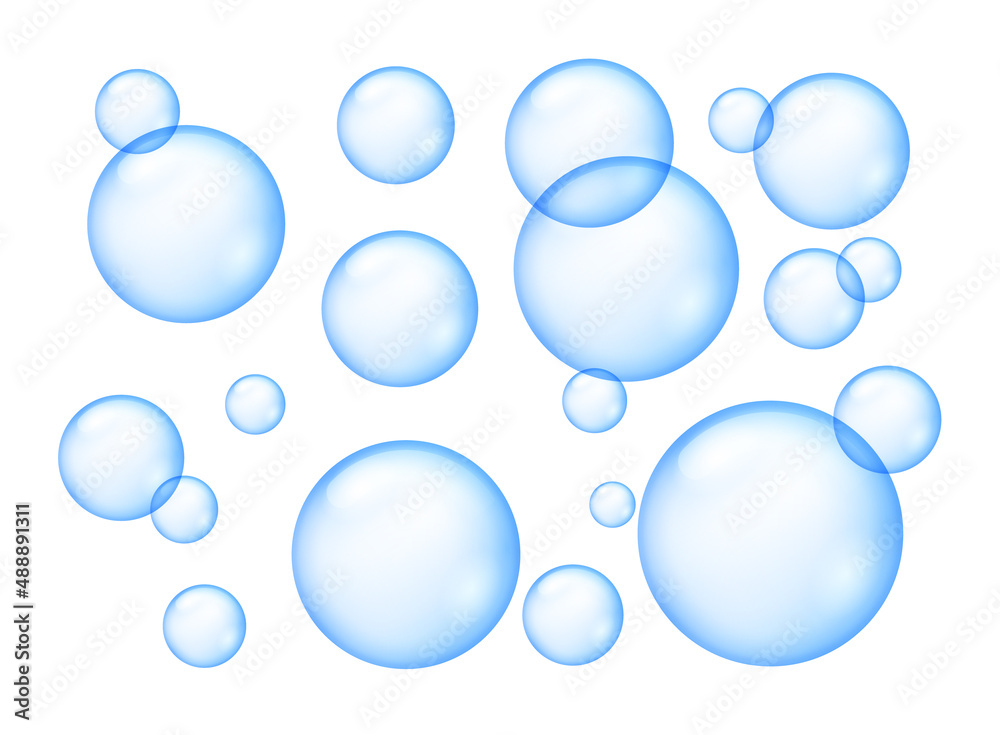 Blue bubble gum vector soap fizz. Blue bubble isolated 3d chewing gum foam balloon Blue bubble gum vector soap fizz. Blue bubble isolated 3d chewing gum foam balloon