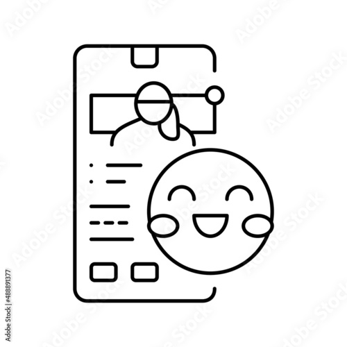 babysitting smartphone app line icon vector illustration