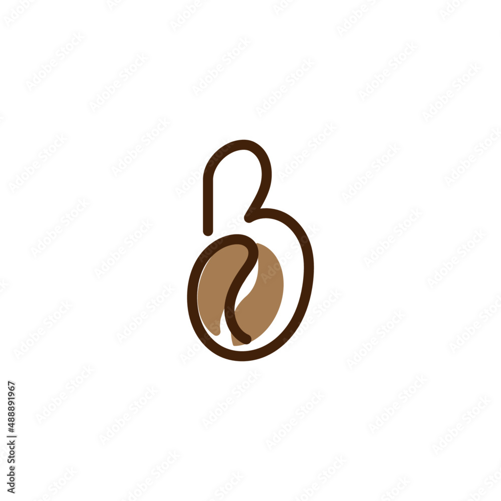 Obraz premium Letter B Coffee with beans Logo Design. Good for cafes, coffee shops, restaurants, and bars. Vector art illustration