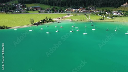 I take some aerial shots with my quadcoper in 4K at Achensee in the austria mountains photo