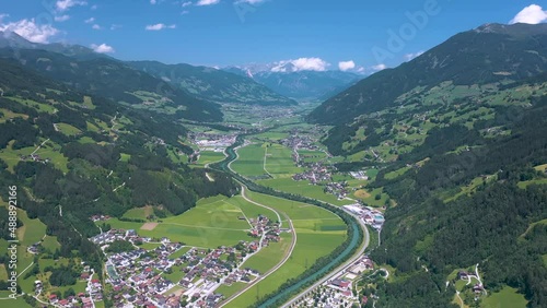 I take some aerial shots with my quadcoper in 4K from Zillertal at the austria mountains photo