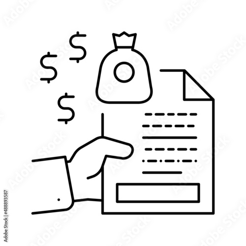 assistance with accounting and financial management line icon vector illustration
