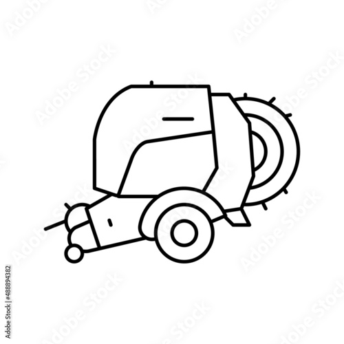 baler farm tool line icon vector illustration photo