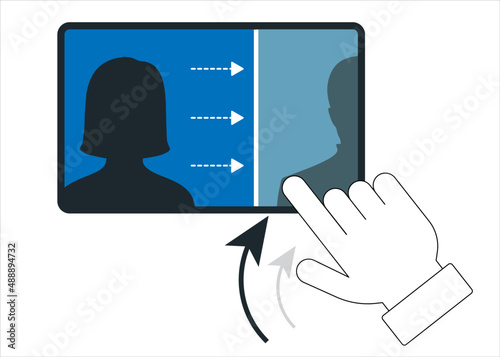 Touch slide picture. Push slide effect for switcher or Smartphone and tablet.