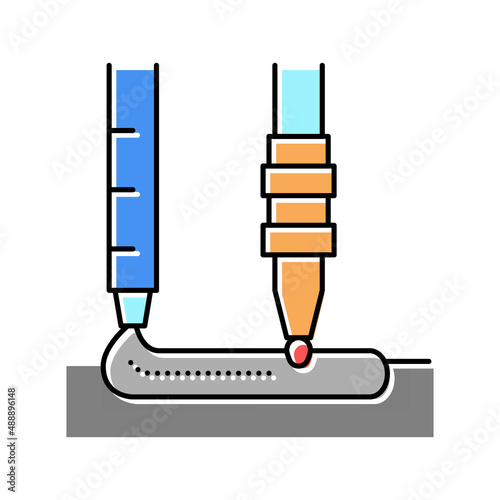submerged arc welding color icon vector illustration