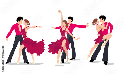 Latin Couple Dancer Clipart Design