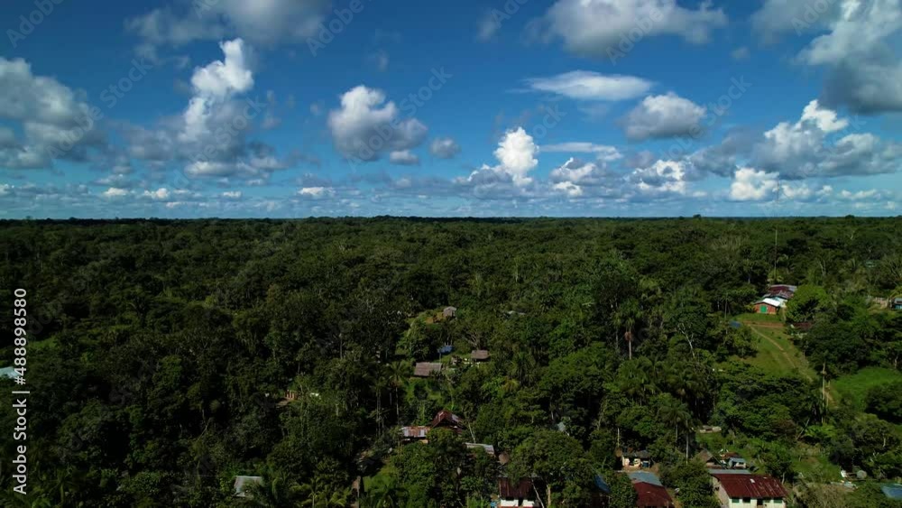 Aerial shot of a city at the Colombian, Amazon. Aerial shot of a city at the Colombian, Amazon.