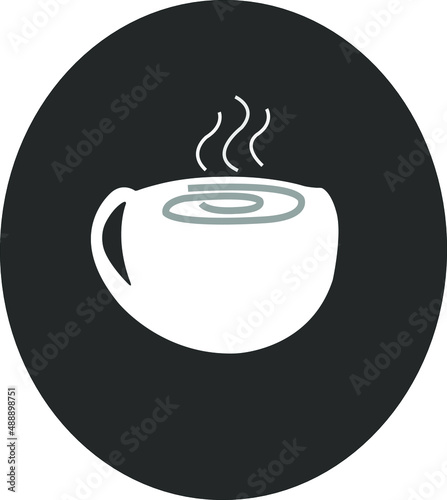 hot coffee cup on black background vector illustration