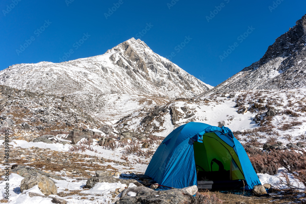 camping in the mountains