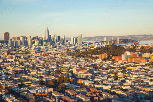 View of the San Francisco City Skyline, California