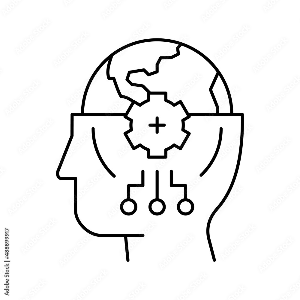 world knowledge line icon vector illustration world knowledge line icon vector illustration