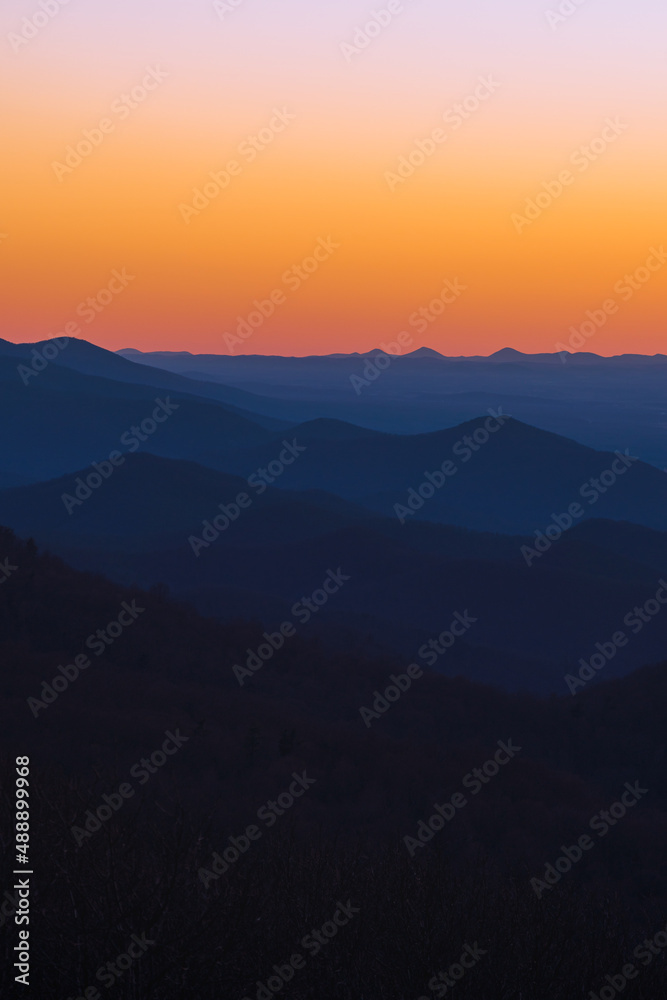Sunset over the mountains in Virginia's Shenandoah National Park!