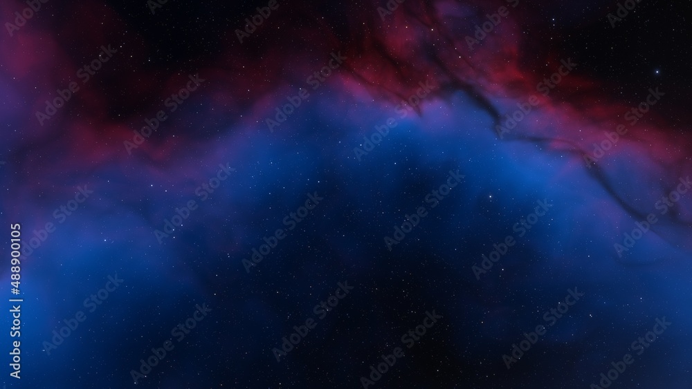 Fototapeta premium nebula gas cloud in deep outer space, science fiction illustrarion, colorful space background with stars 3d render 