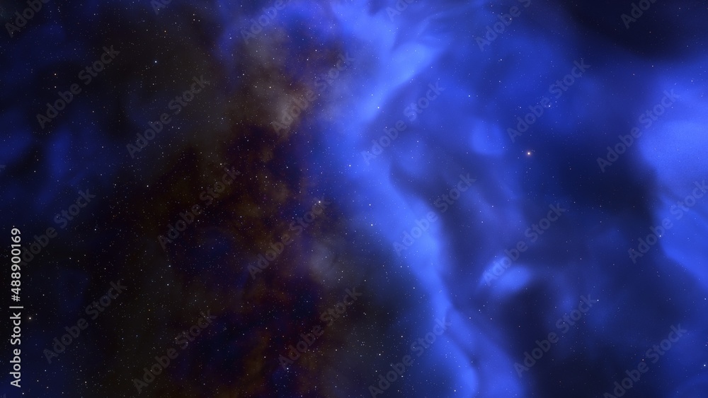 Fototapeta premium nebula gas cloud in deep outer space, science fiction illustrarion, colorful space background with stars 3d render