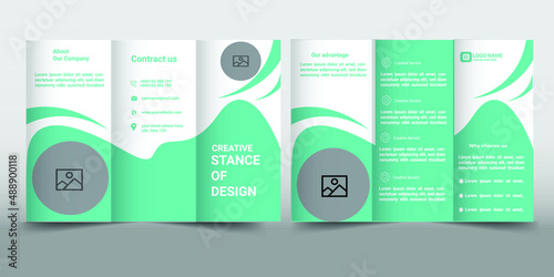 Tri-fold brochure design.corporate business template for tri-fold flyer. Creative concept 3 folded flyer or brochure.Vector triple folding brochure for business and advertising.