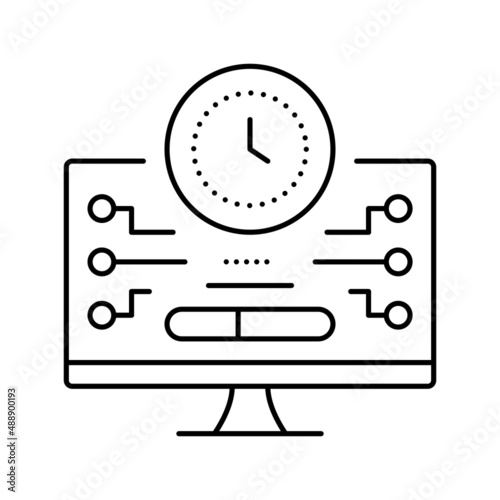 shareware upload line icon vector illustration