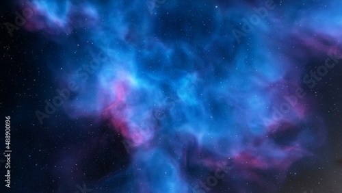 Fototapeta Naklejka Na Ścianę i Meble -  nebula gas cloud in deep outer space, science fiction illustrarion, colorful space background with stars 3d render