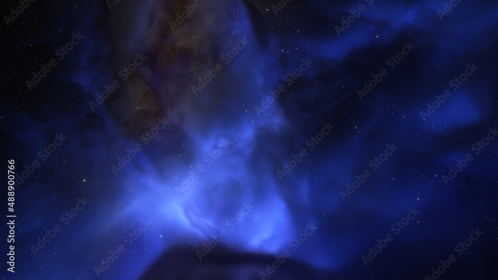 Fototapeta premium nebula gas cloud in deep outer space, science fiction illustrarion, colorful space background with stars 3d render