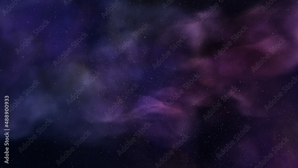 nebula gas cloud in deep outer space, science fiction illustrarion, colorful space background with stars 3d render