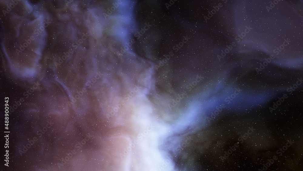 Fototapeta premium nebula gas cloud in deep outer space, science fiction illustrarion, colorful space background with stars 3d render