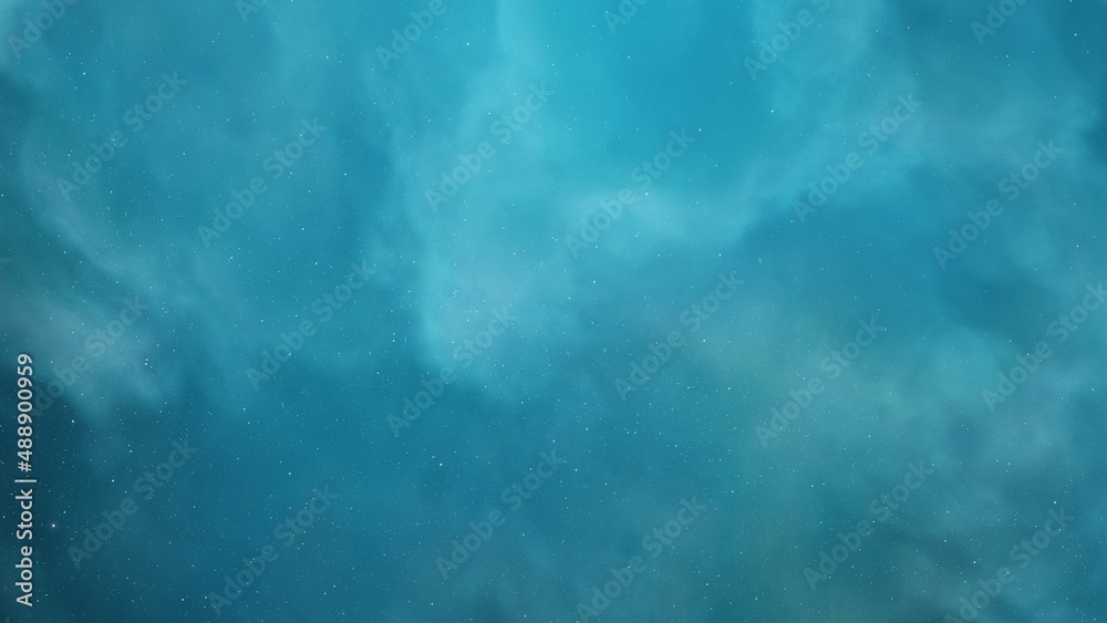 nebula gas cloud in deep outer space, science fiction illustrarion, colorful space background with stars 3d render