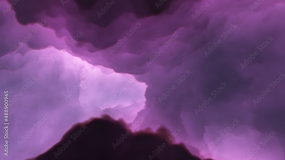 Naklejka premium nebula gas cloud in deep outer space, science fiction illustrarion, colorful space background with stars 3d render