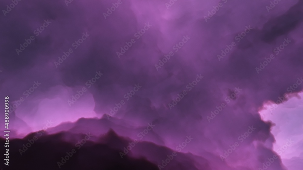 Obraz premium nebula gas cloud in deep outer space, science fiction illustrarion, colorful space background with stars 3d render